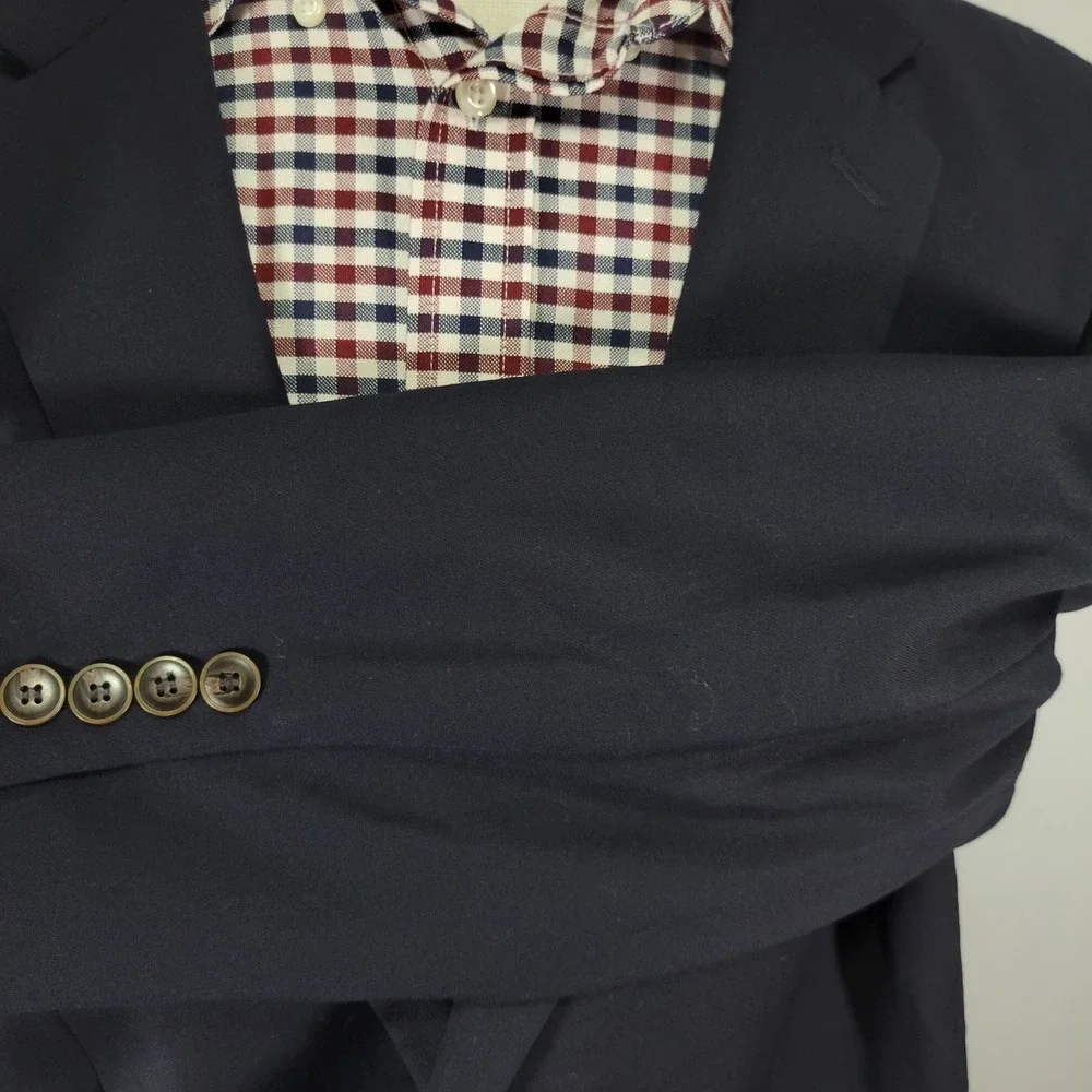 Joseph Feiss Men's Sport Coat‎ Blazer Two Button Navy Blue Wool Size 50R
